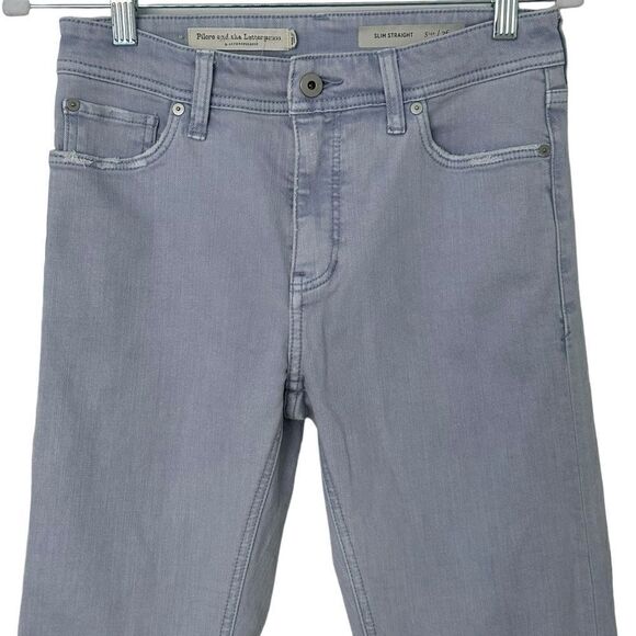 Anthropologie Pilcro Straight Slim Distressed Jeans | Size 25 - Picture 5 of 9